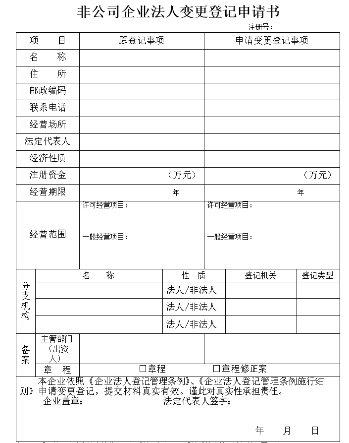 法人變更登記申請書找我要登報網