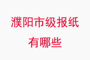 濮陽報紙有哪些，濮陽市級報紙有哪些找我要登報網