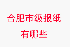 合肥報紙有哪些，合肥市級報紙有哪些找我要登報網