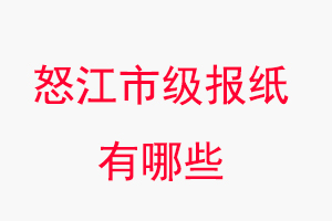 怒江報紙有哪些，怒江市級報紙有哪些找我要登報網(wǎng)